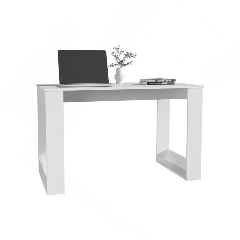 Bureau d'écriture 120, bureau personnel, blanc, Blanc