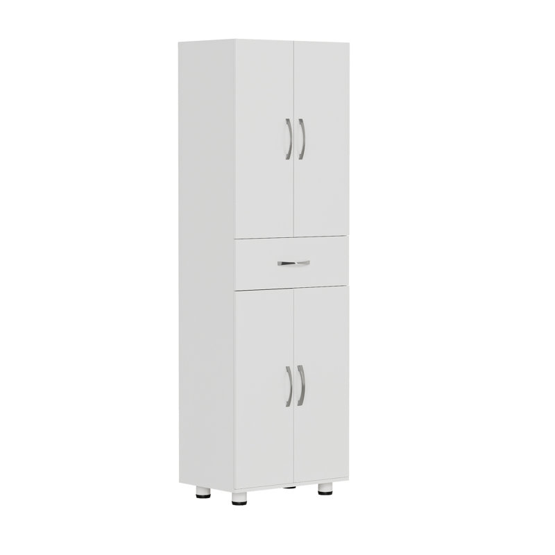Garage Storage Cabinet With Doors And Drawer, White