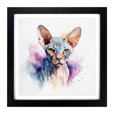 Sphynx Cat Watercolour - Framed Print