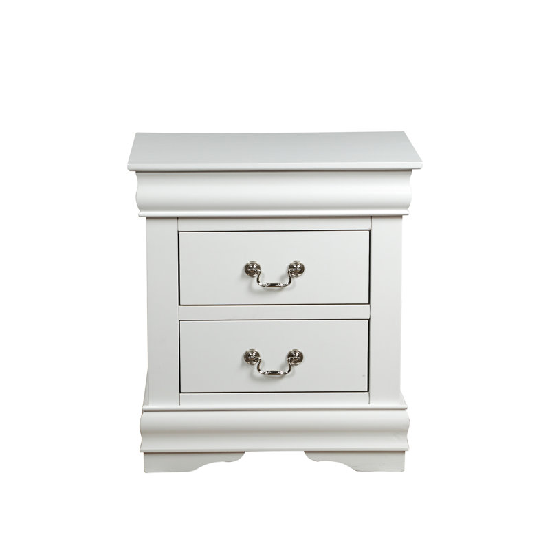 Table de chevet blanche au design fonctionnel et au look sophistiqué Chambre moderne en blanc: amplement d'espace de rangement