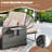 Wicker Outdoor Loveseat Sofa With Ottoman & Retractable Side Tray, Beige-529070231