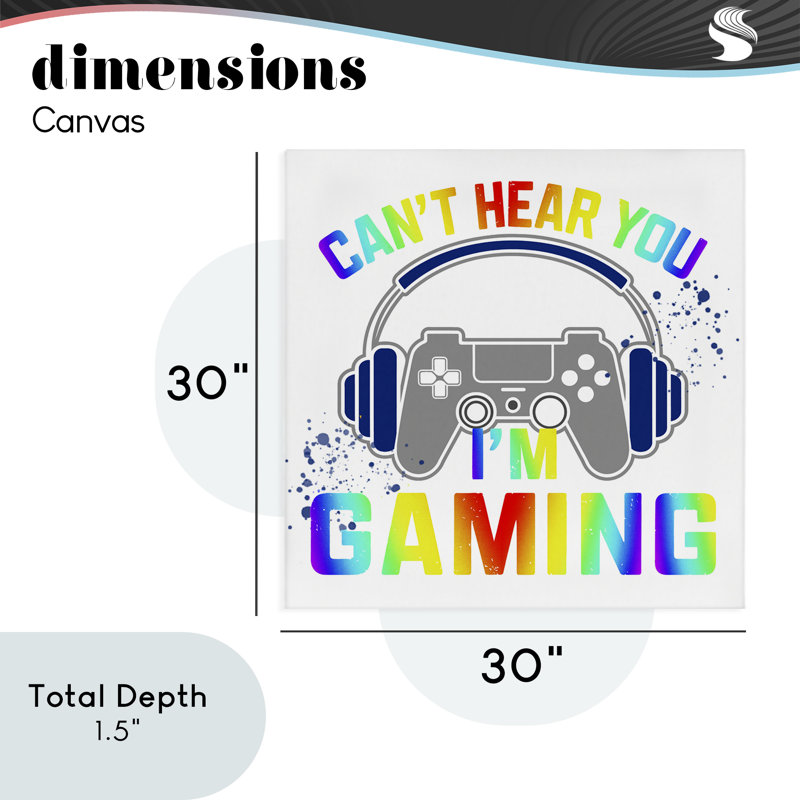 Rainbow Can Hear Hear You Gaming Canvas, design par Kim Allen, H 30 po x l 30 po