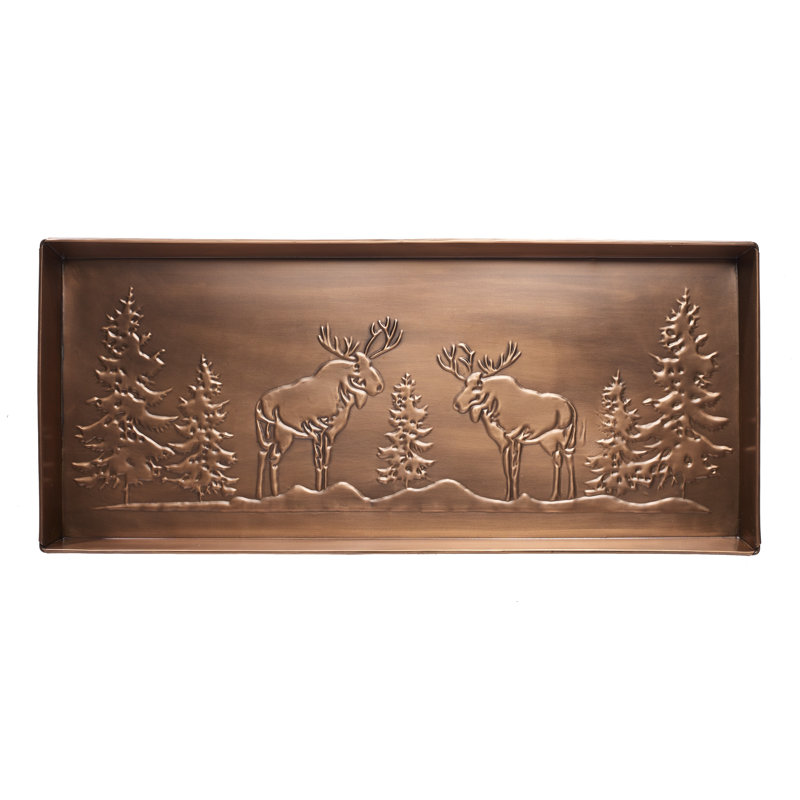 Antique Copper Moose 30 in. x 13 in. Indoor Boot Tray