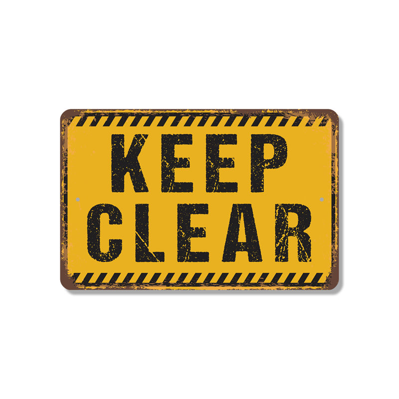 Panneau en plastique Keep Clear Street 11 po x 17 po