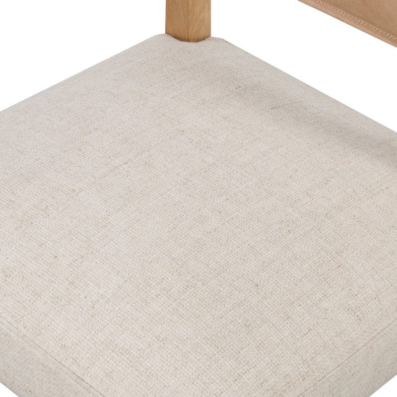 Side Chair in Charcoal, Polyester/Leather Winchester Beige, Natural