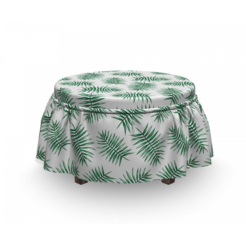 Ensemble de housse pour repose-pieds à coussins carrés de boîte 2 pièces tropical palm