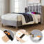 Velvet Grille-Panel Bed With Charging Station-459004539-459004537