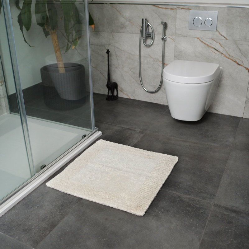 Nagelly Reversible Square Bath Mat, Cream