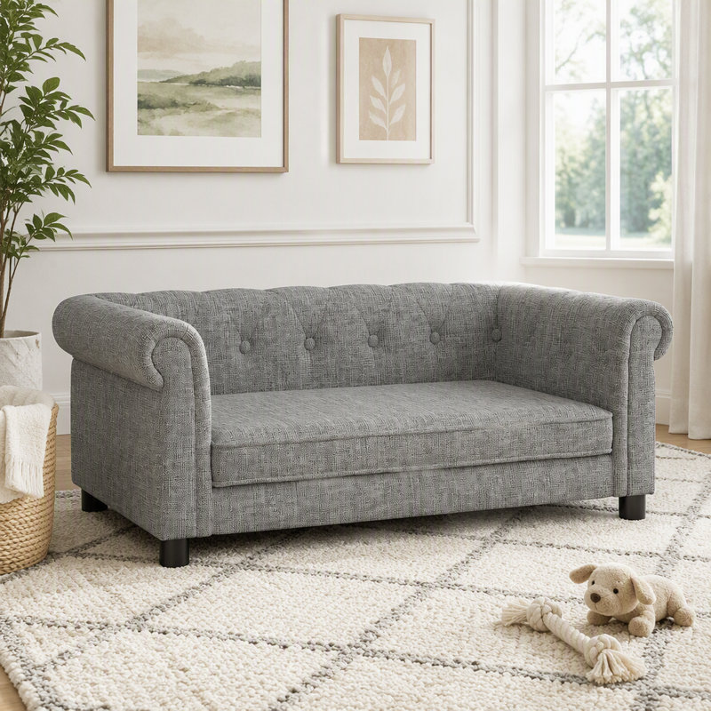 durable elevated dog sofa bed, LIGHT GREY