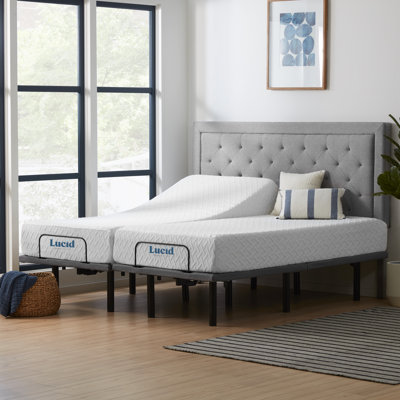 Lucid Comfort 10'' Medium Gel Memory Foam Mattress and Adjustable Base