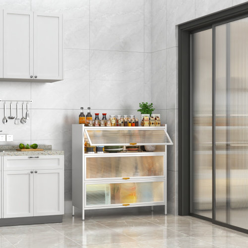 Armoire garde-manger moderne avec rangement, armoire à café avec 3 crochets pour la cuisine