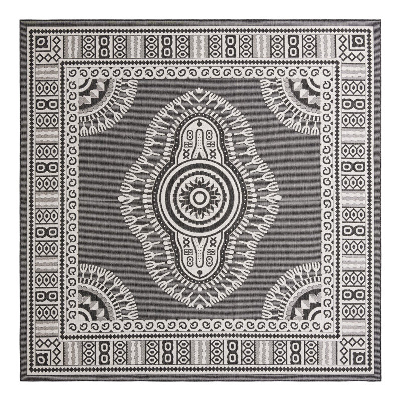 Indoor/Outdoor Traditional Area Rug, Square 10'