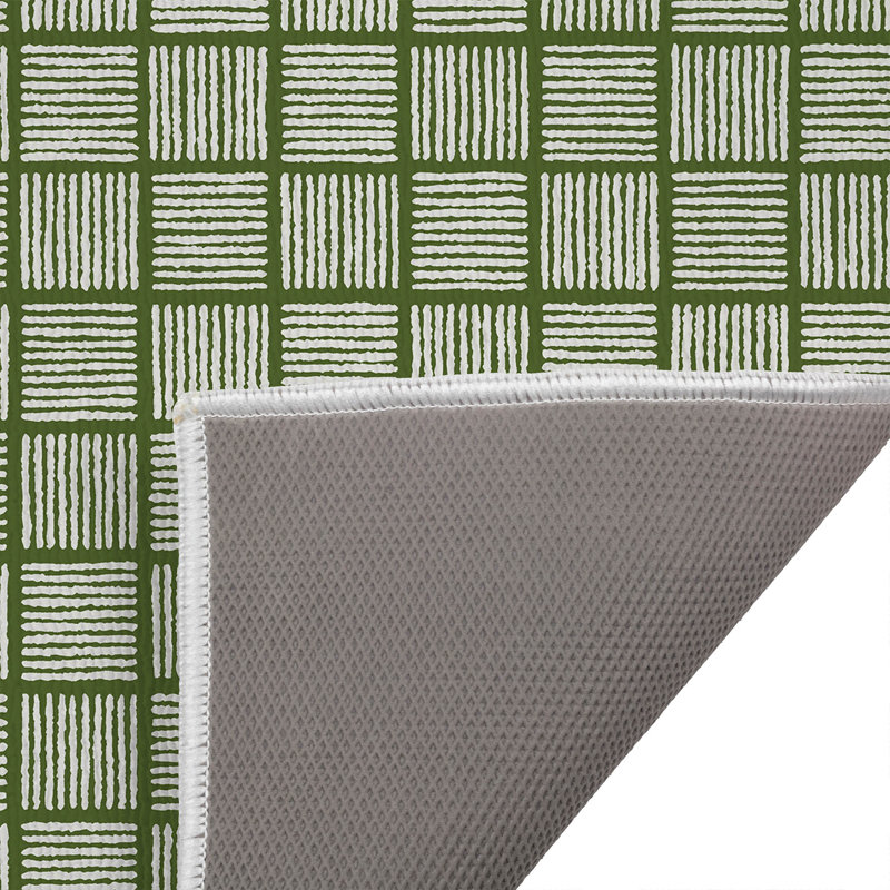 Tapis de toilette rectangulaire absorbant et antidérapant Tally Blocks, Slate Blue, Blue
