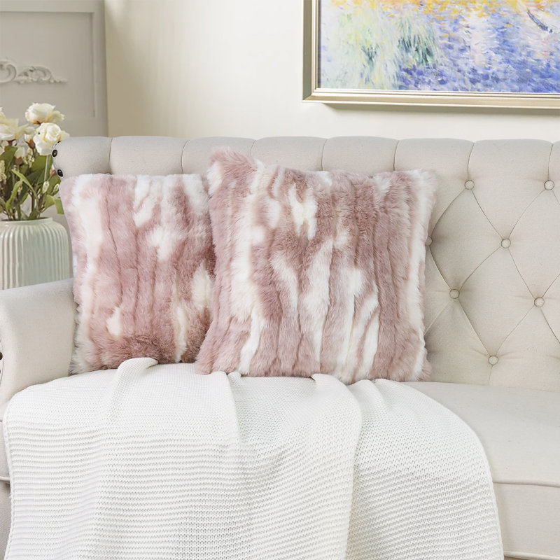 Jacquard Square Pillow Cover, 20" x 20", Pink