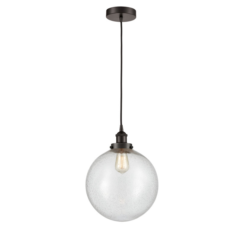 Luminaire suspendu sphère 1 lumière Frederick, H 15,5 po x l 12 po x P 12 po, Bronze huilé