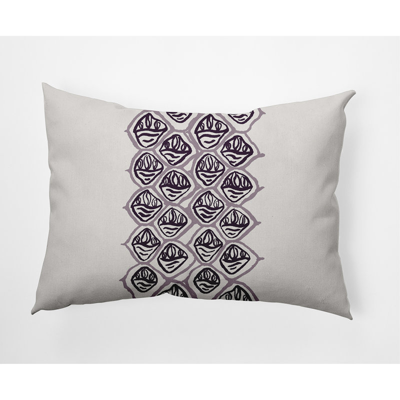 Geometric Reversible Throw Pillow, 18" x 18", Purple
