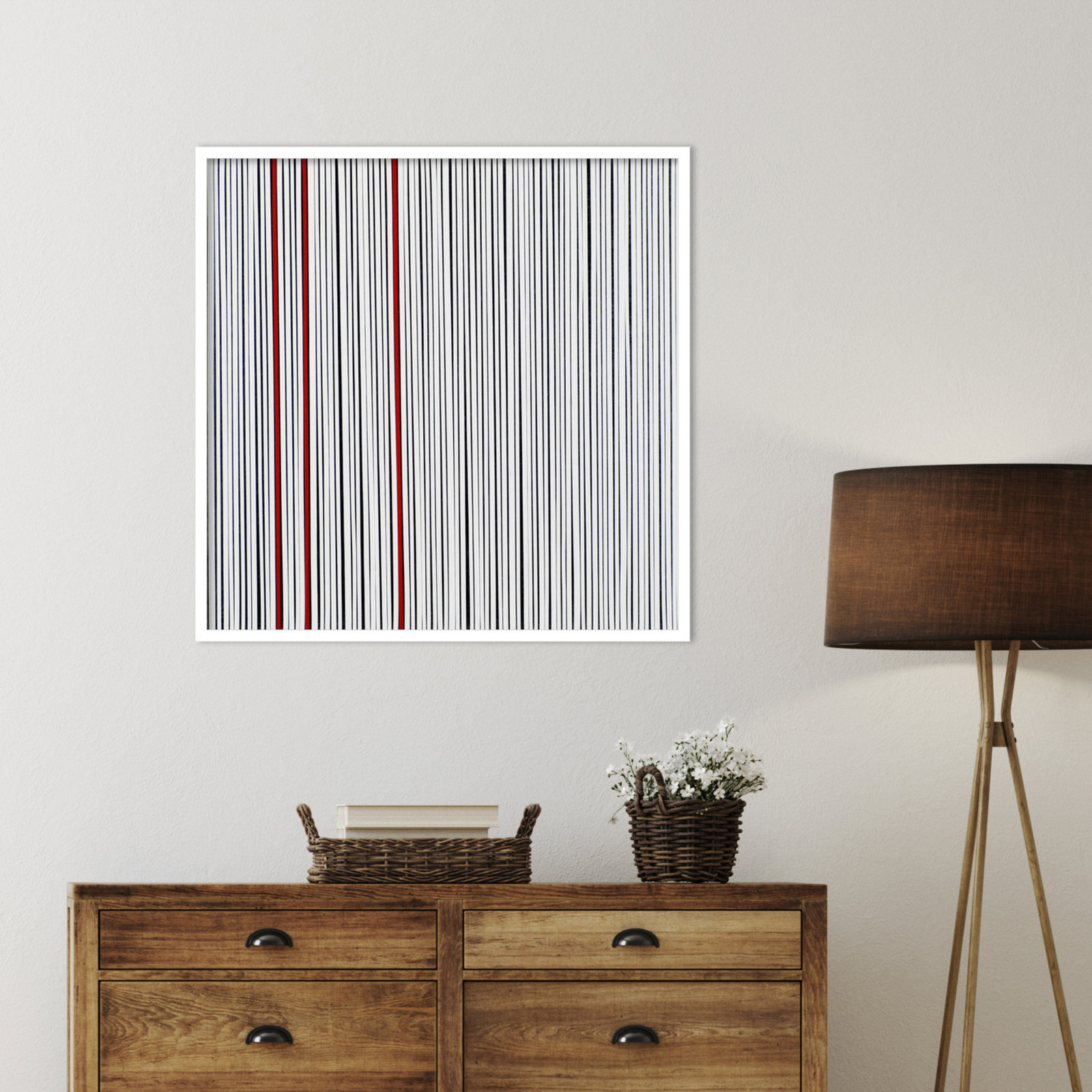 Mostly White Print by Alex Dunn, White, 33" H x 33" W x 1" D