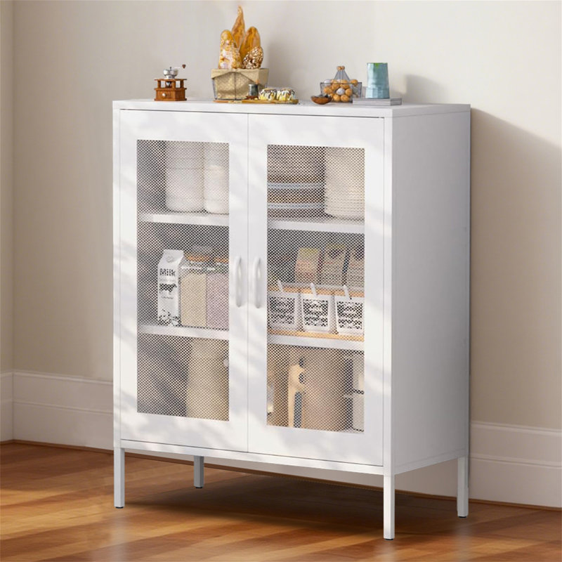 Armoire de rangement en métal avec portes en filet