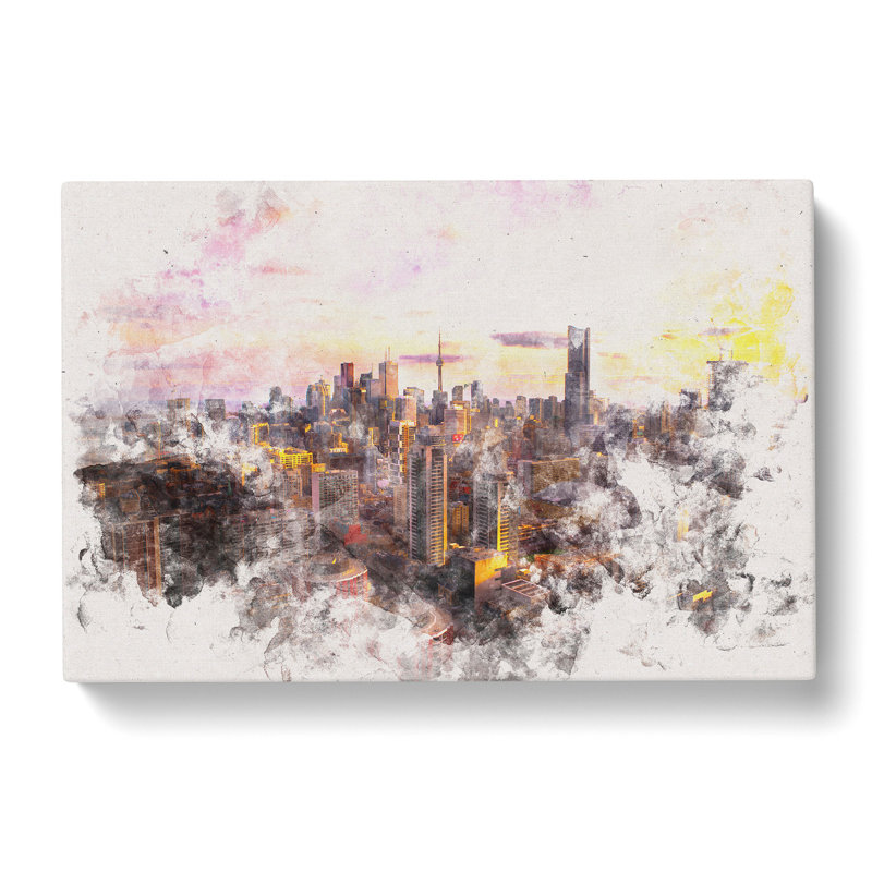 Toronto Canada Skyline - Wrapped Canvas Print, 40cm H x 60cm W x 4cm D