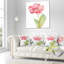 Tulipe rose simple sur fond blanc - coussin à imprimé floral-29892843-29896351