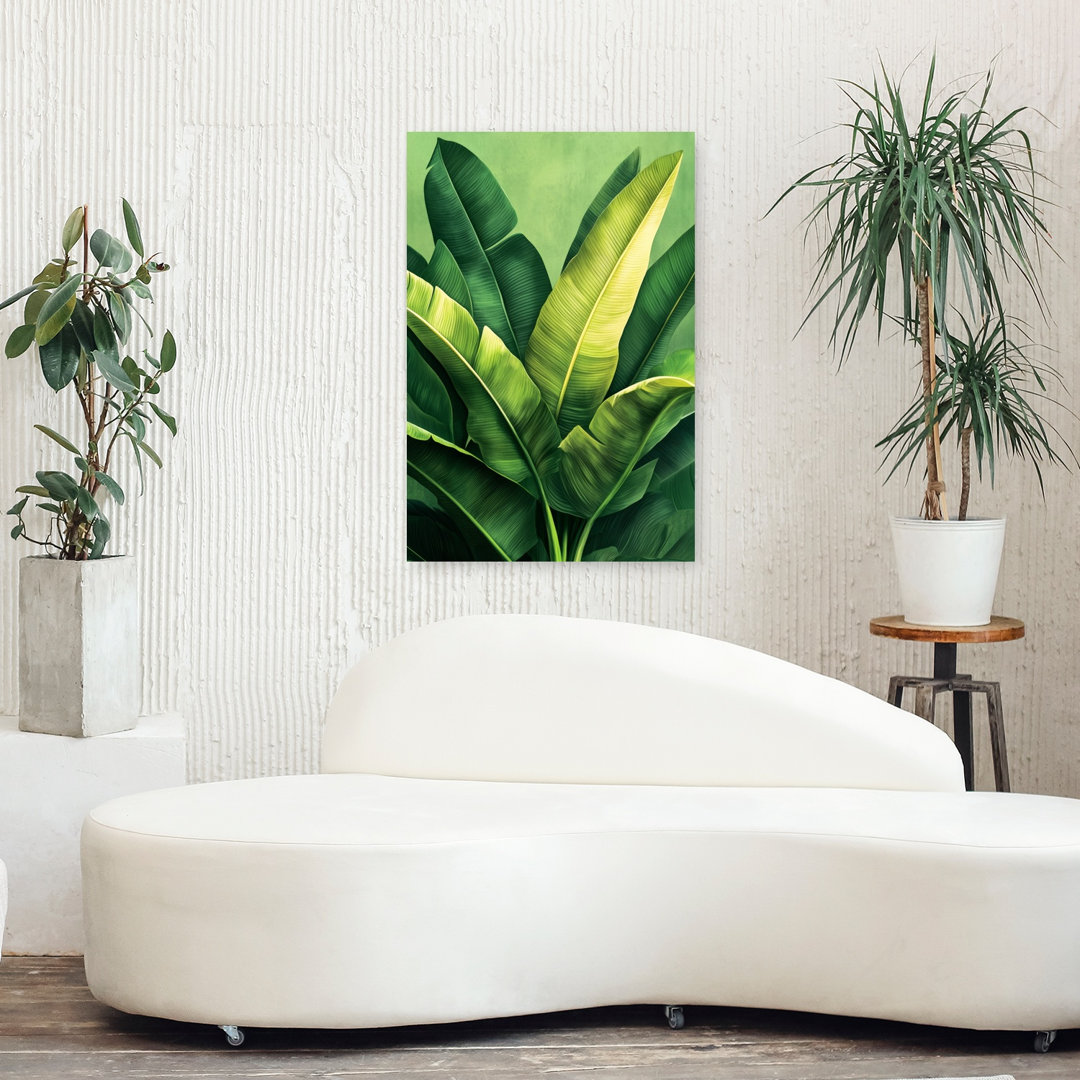 Vibrant Tropical Leaves Organic Vibrant Abstract Nature Plant Wall Art Print