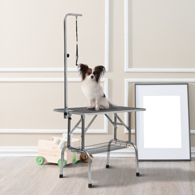 75cm H x 60cm W x 90cm D Metal Adjustable Folding Grooming Table