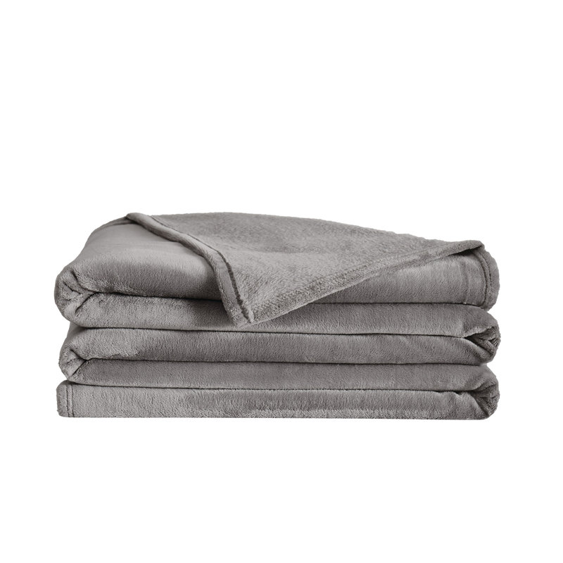 Couverture en velours, gris