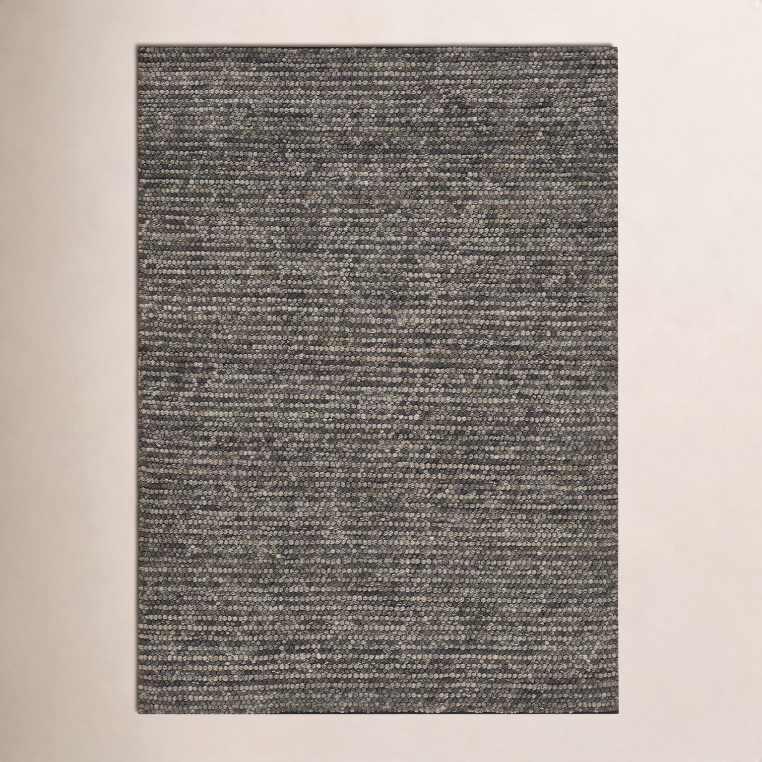 Asta Gray Hand-Woven Wool Rug, Rectangle 7'9" x 9'9"