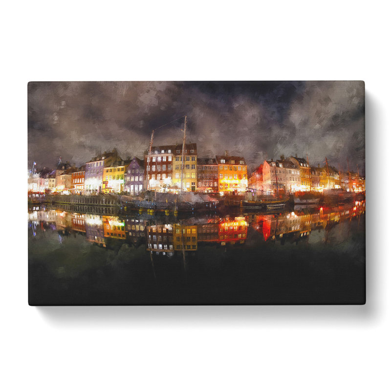 Nyhavn Canal In Denmark - Wrapped Canvas Print, 40cm H x 60cm W x 3cm D