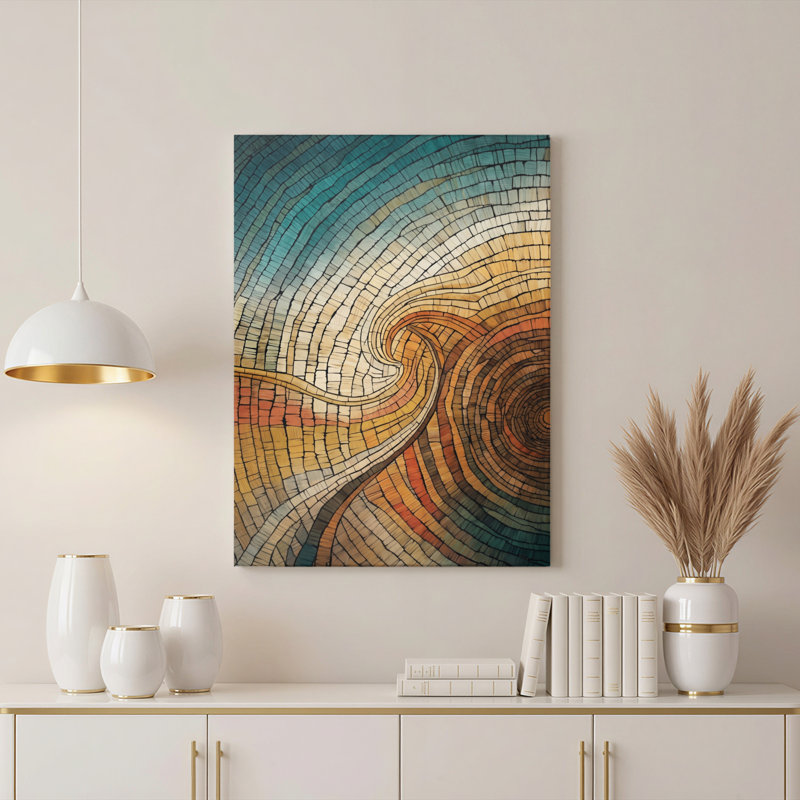«Gallery Wrap», art mural sur toile pour le salon, la chambre à coucher, le bureau ou le vestibule - décoration murale décorative avec mosaïque abstraite
