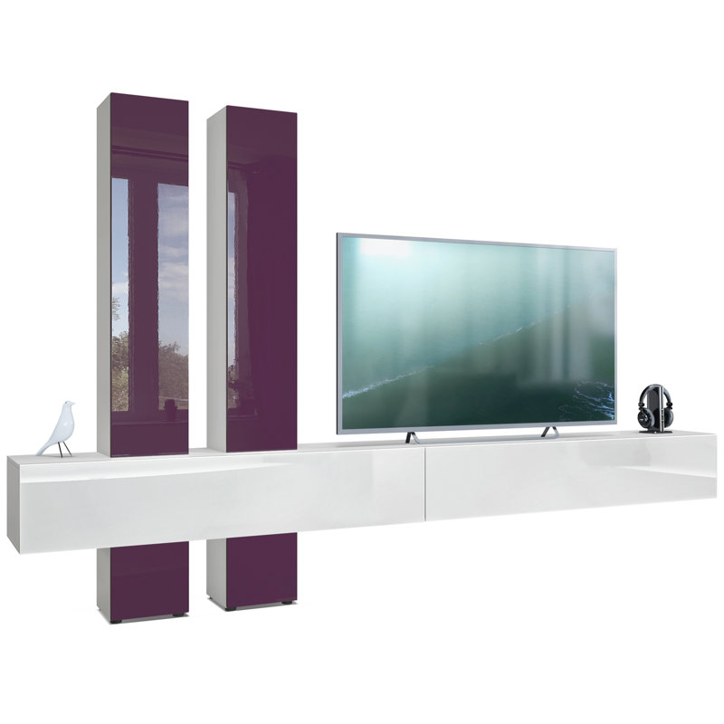 Ajo TV Stand, Blackberry/White