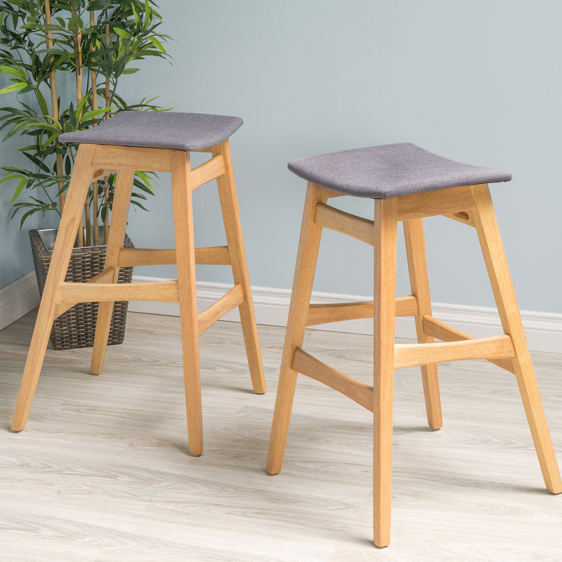 Tabouret de bar, Dark Gray Seat/ Natural Frame