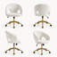Fauteuil de coiffeuse en velours avec roulettes, siège de bureau pivotant à 360 ° à hauteur réglable avec base en métal doré, 300 lb Capacité-155100852