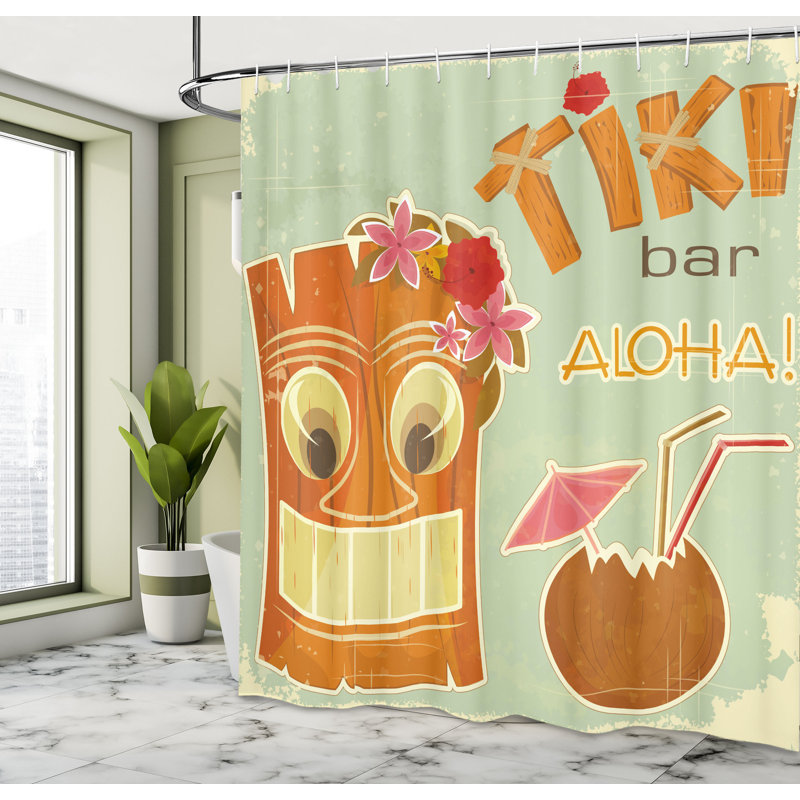 Shower Curtain with Hooks Included, 75"H x 69"W