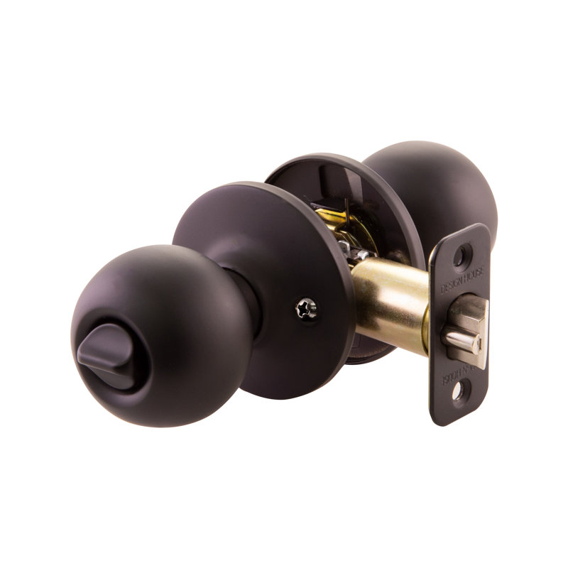 Ball Keyed Entry Door Knob, Matte Black