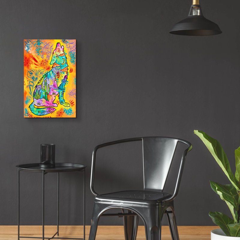  «Coyote Howl» par Dean Russo, art mural en verre acrylique, 16 po x 24 po, H 24 po x l 16 po