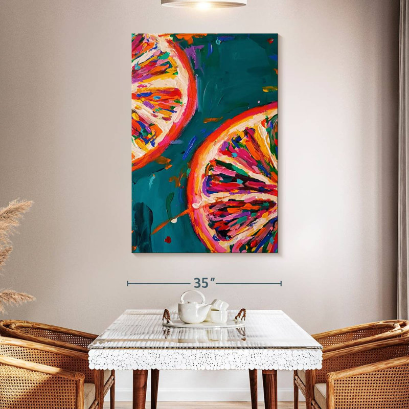 Yarlin Pink Grapefruit Slices, 51" H x 34" W