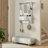31.7" Floating Hall tree with HD Mirror & 15-Storage System (Shelves+Pockets+Drawers+Hooks), Multi-Scenario Wall Organizer