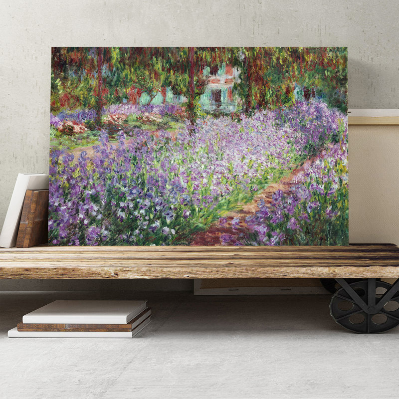 Irises In Monets Garden by Claude Monet - Wrapped Canvas, 50cm H x 76cm W