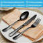  Fourchettes à argenterie en acier inoxydable de qualité alimentaire de 8 pouces, ensemble de 16 fourchettes à dîner noires, fourchette à couverts, fourchette en métal pour la maison ou le restaurant, poli miroir, va au lave-vaisselle-322404180