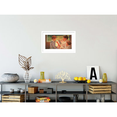 «Lady Cassatt lecture à ses petits-enfants» par Mary Cassatt - impression giclée encadrée
