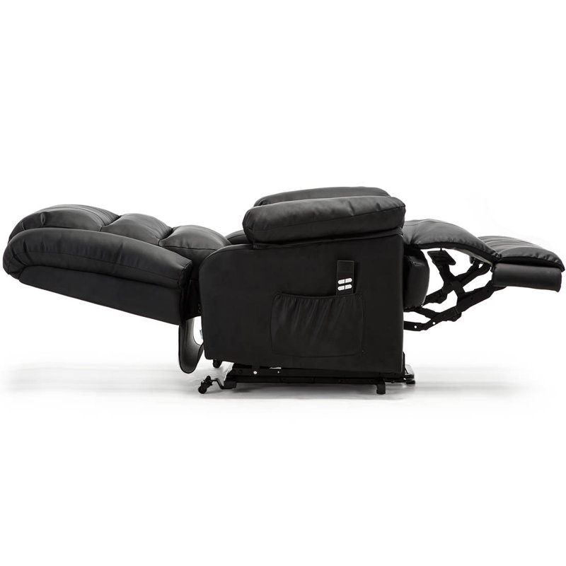 88cm Wide Lift Assist Standard Recliner, Black, Dual Motor Lift Assist