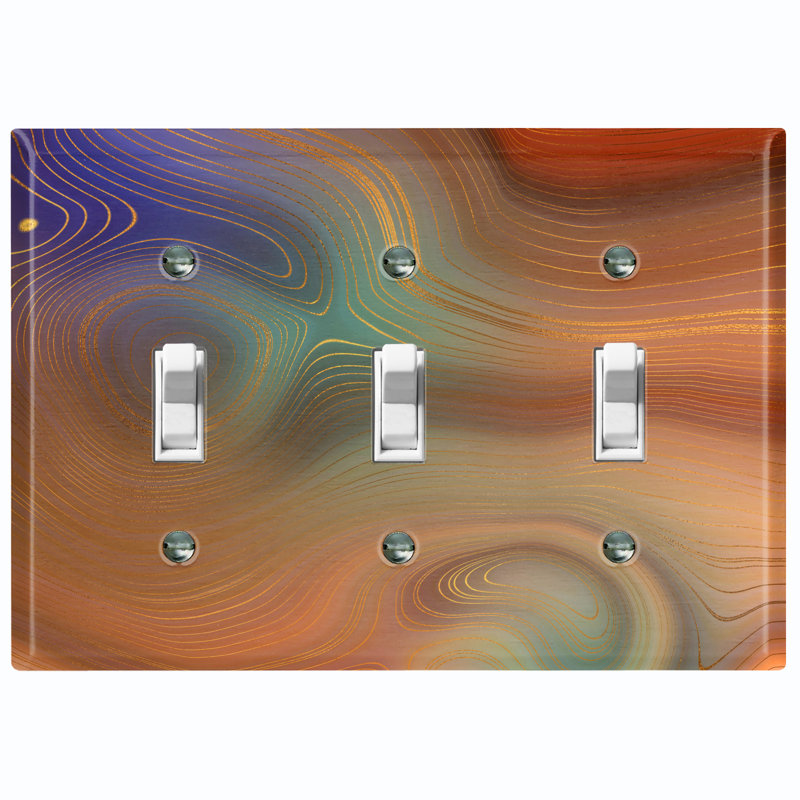Patterned 3 - Gang Toggle Light Switch Standard Wall Plate
