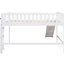 Lit mezzanine blanc avec glissade enchanteresse - merveille séduisante pleine grandeur-130753956-130753955