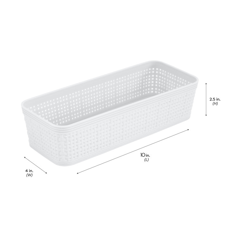 Ensemble de 5 paniers en plastique, Blanc