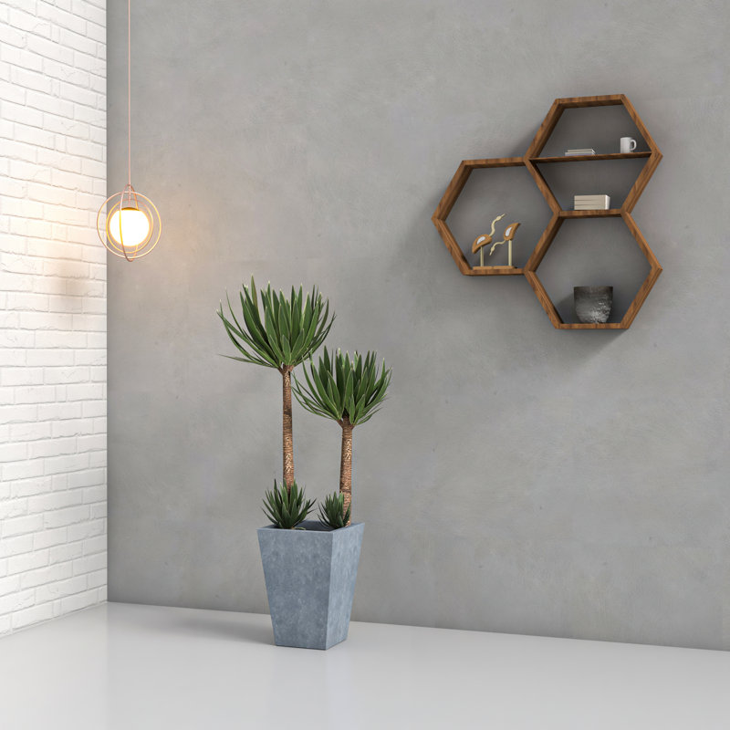Pot à fleurs Kamarri, Béton vieilli, H 15 po x l 11 po x P 11 po