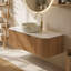 Meuble-lavabo mural 48 po avec lavabo, 2 tiroirs et lavabo rond blanc en céramique, pré-assemblé-20581203