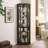 Lighted Corner Curio Cabinet - Elegant Glass Display Case For Living Room & Bar Storage -  For Antique Collections & Wine - Includes Built-In Lighting-20434588