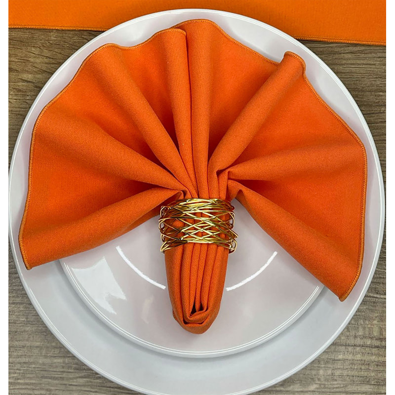 Atara Polyester Solid Colour Square Napkin, Orange