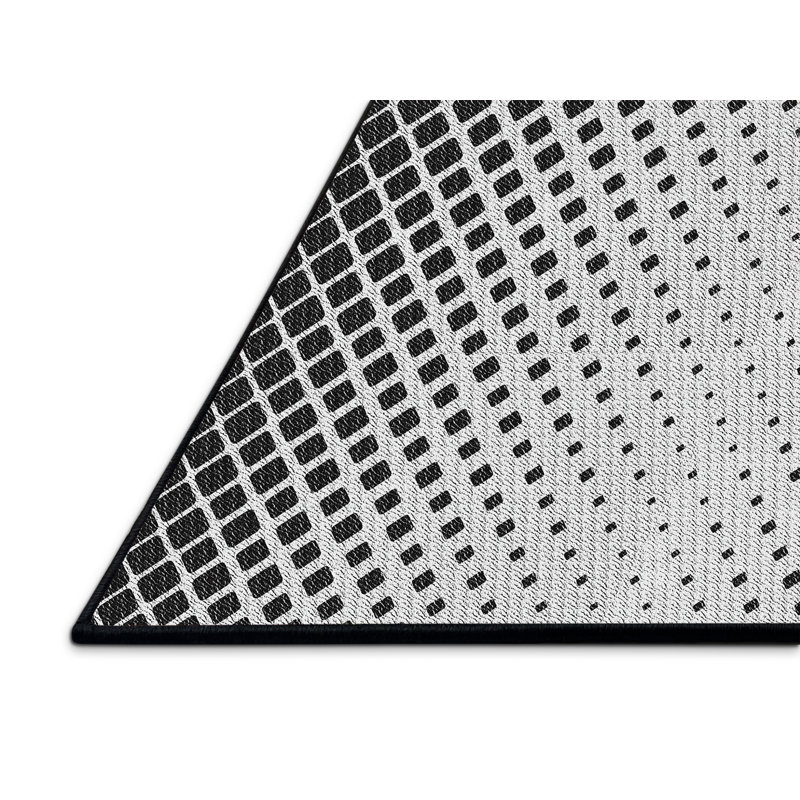 Tapis noir à motifs géométriques, Rectangle 5 pi x 8 pi